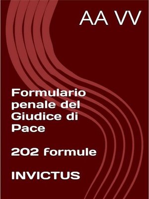 cover image of Formulario penale del Giudice di Pace